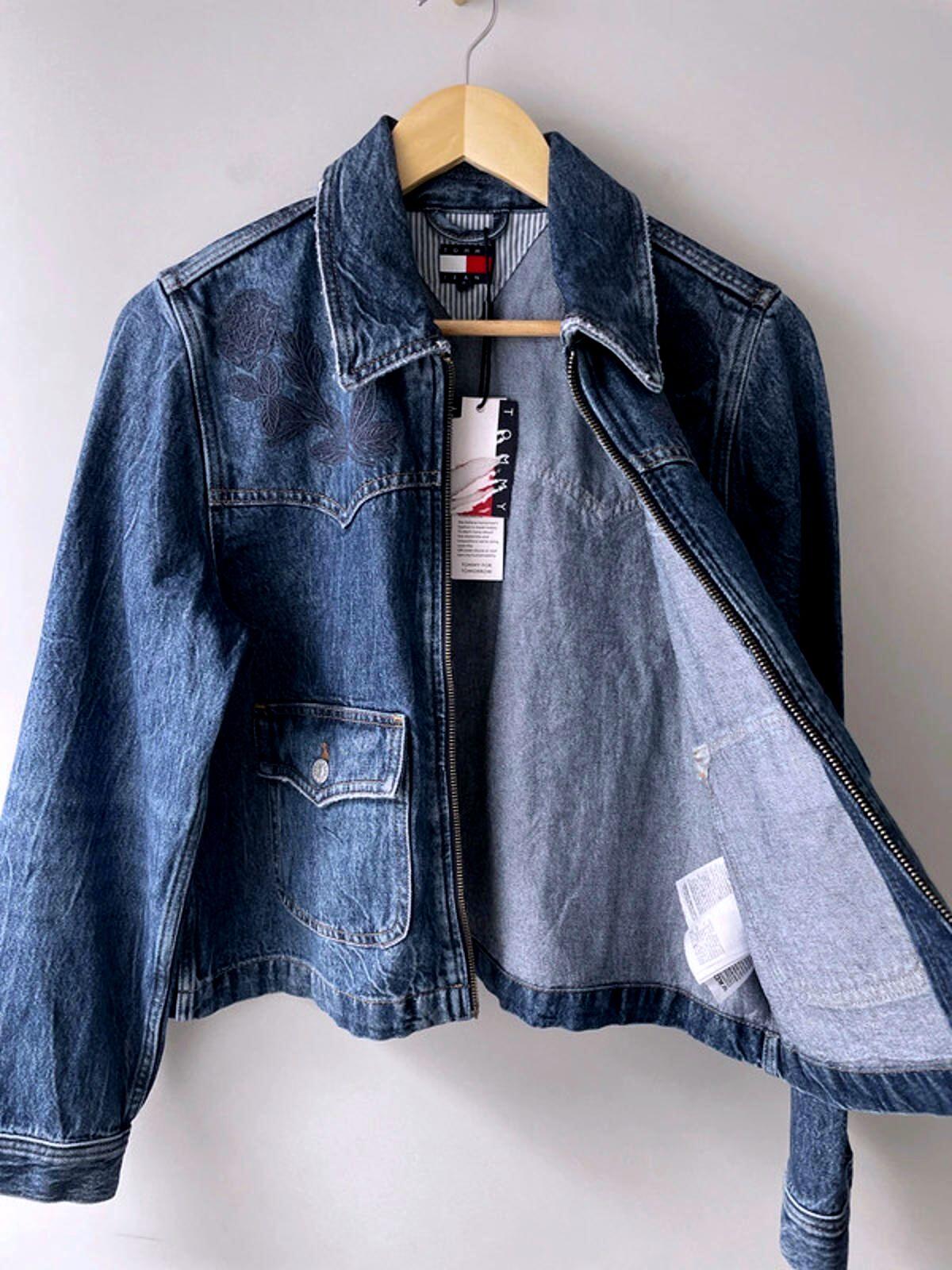 Women’s Tommy Hilfiger Embroidered Detail Denim Jacket In Navy - Small -2432