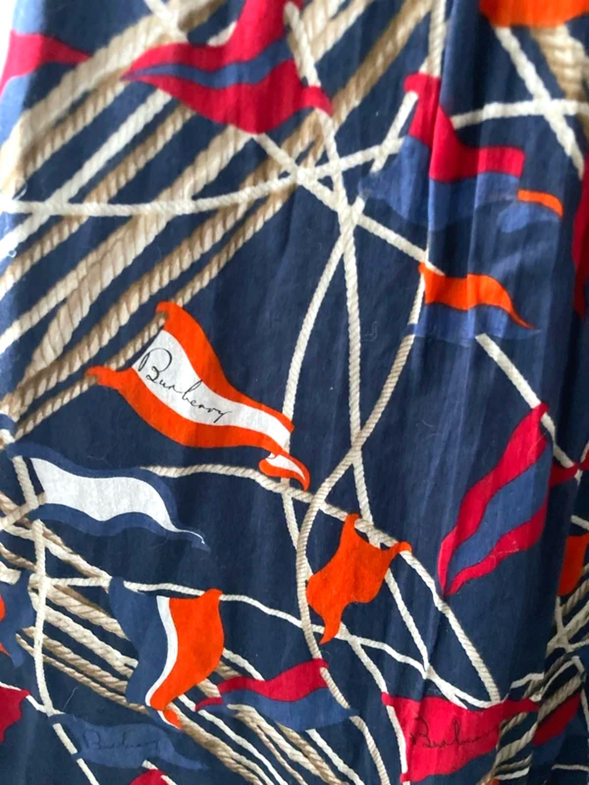 Women’s Burberry Nautical Print Dress with Side Zip in Navy/Red - UK10 - 2919