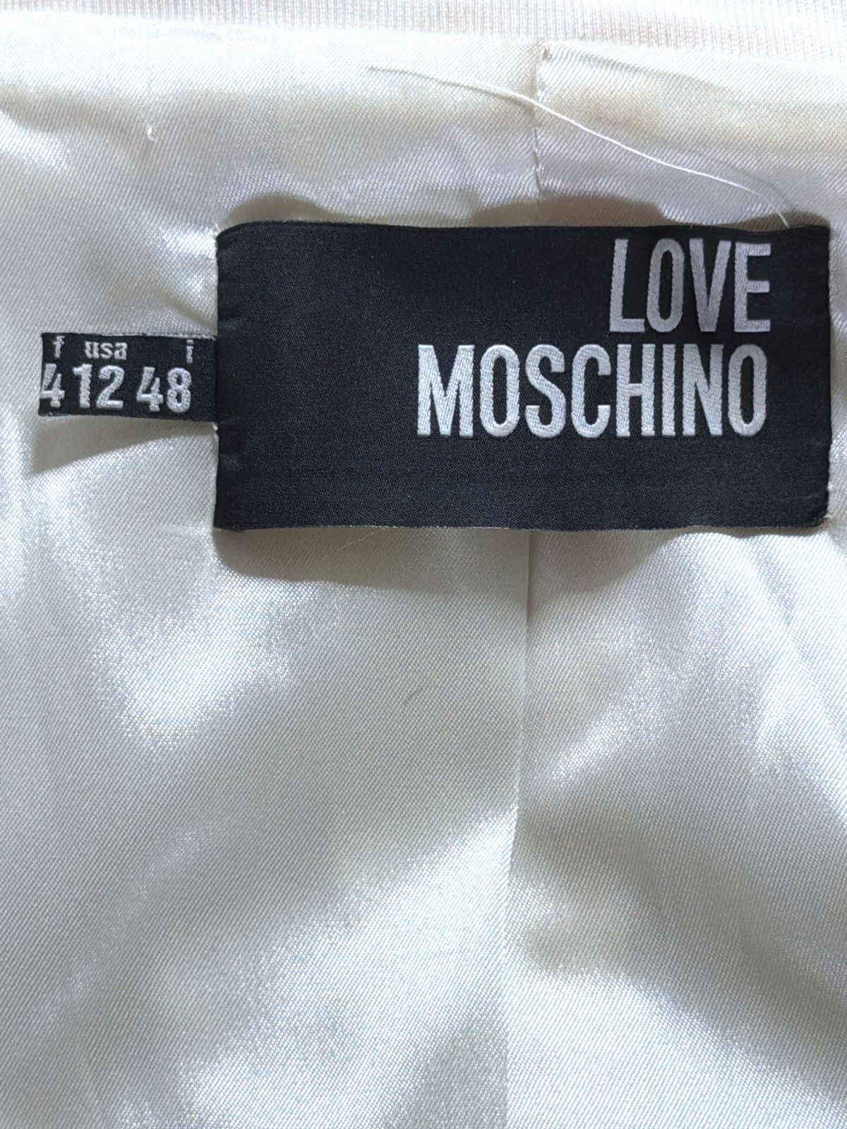 Women’s Love Moschino Cream Blazer with Black Piping and Button Details - UK16 -