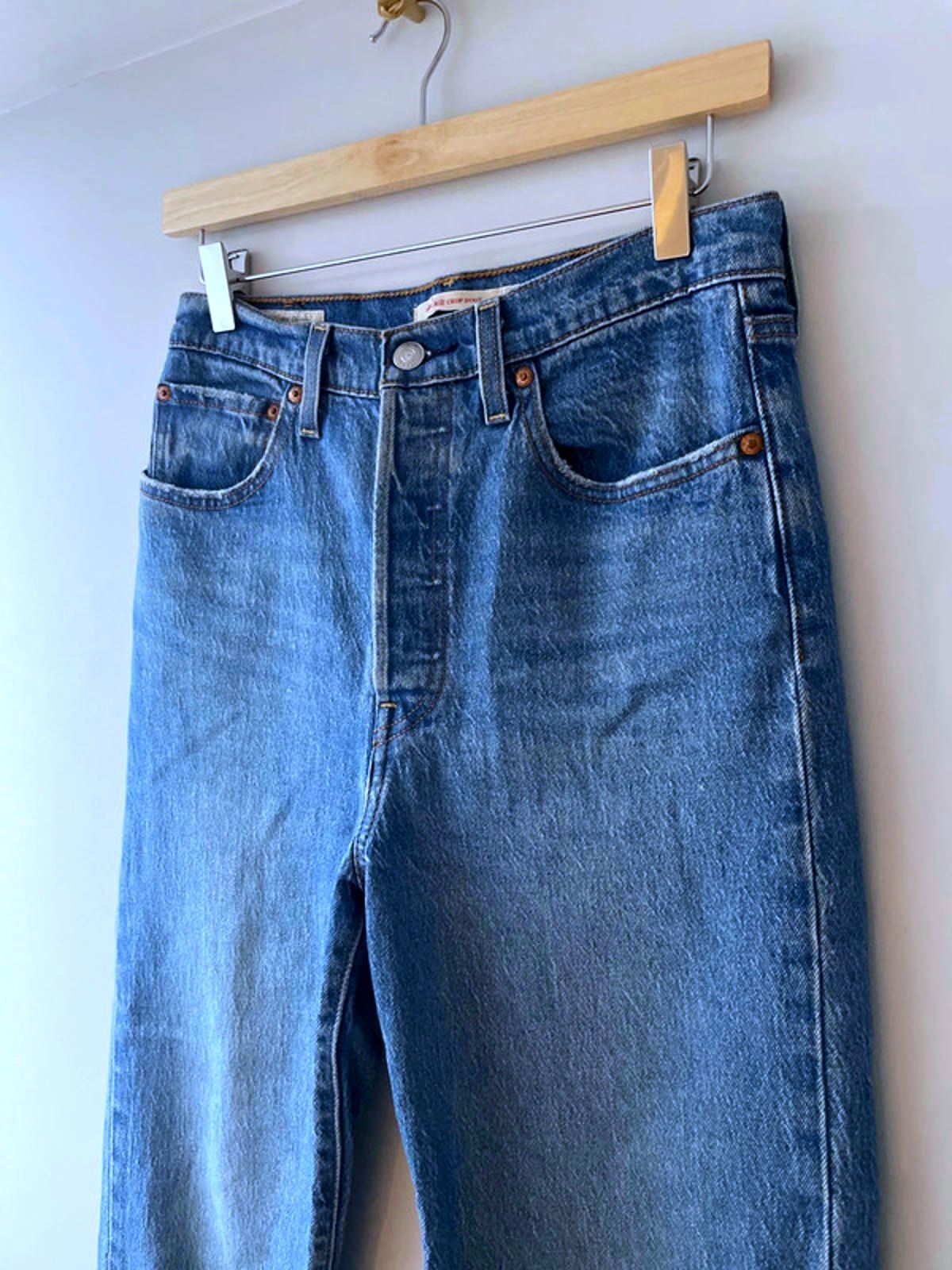 Women’s Levi’s High Waisted Ribcage Crop Boots Fit Jeans In Navy - W27/L27 -2760