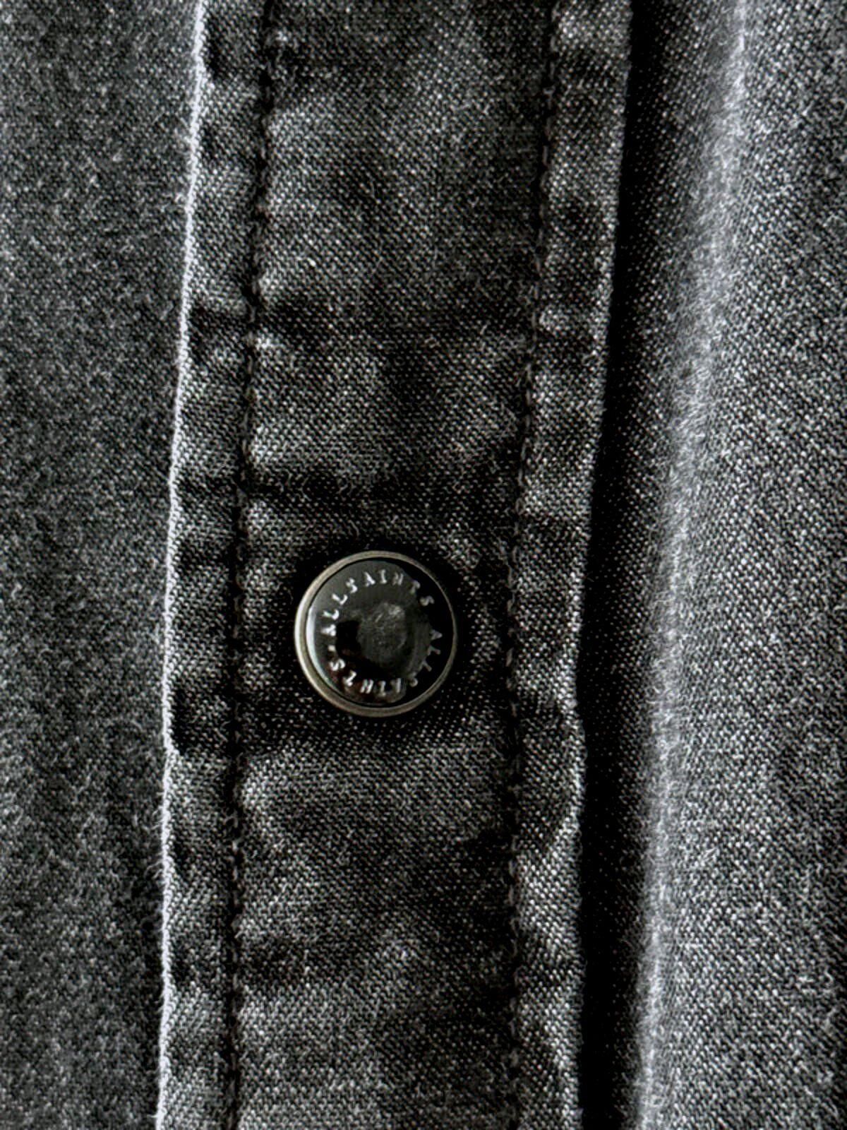 Men’s Allsaints Western Style Washed Denim Chambray Shirt In Black - Small - 1968
