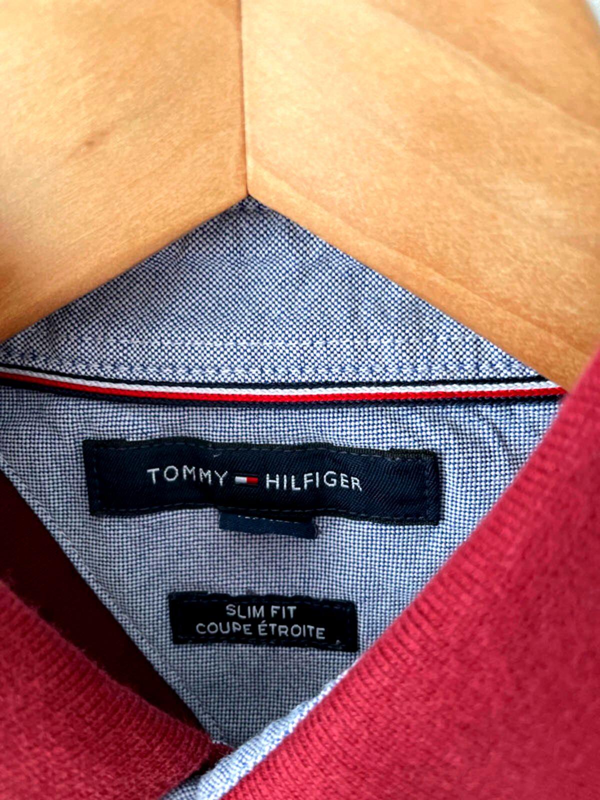 Men’s Tommy Hilfiger Slim Fit Polo Top In Red - Small - 1594