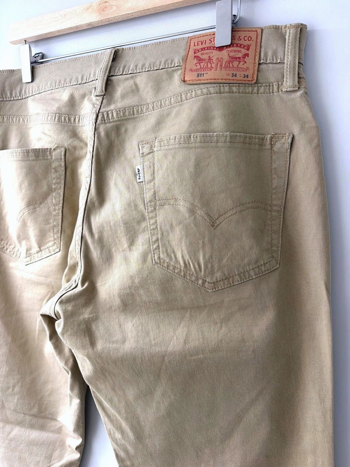 Men’s Levi's 511 Slim Fit Jeans In Beige - W34/L34 - 3836