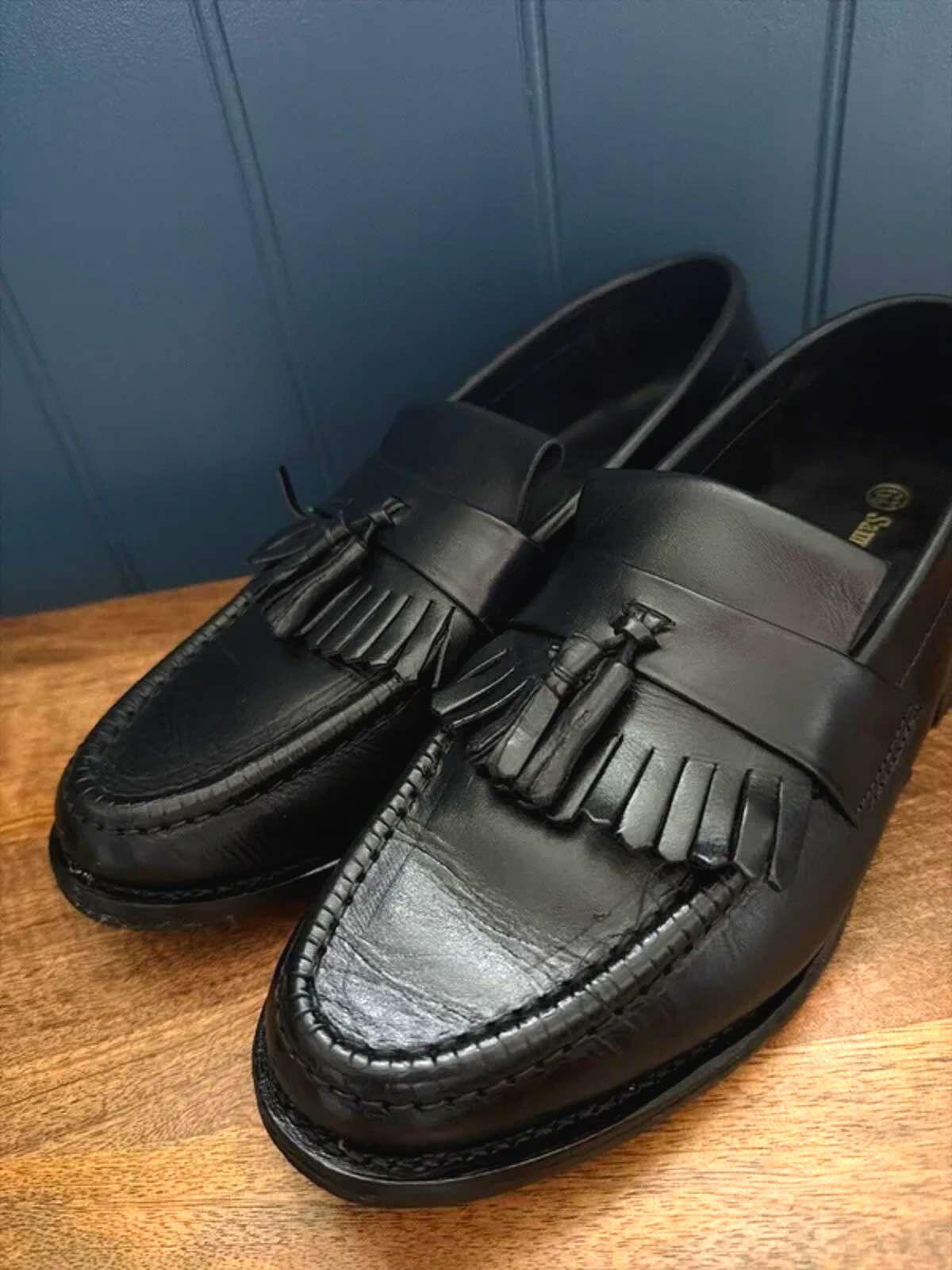 Women’s Samuel Windsor Premium Leather Tassel Loafers In Black - Uk6.5 - 3297