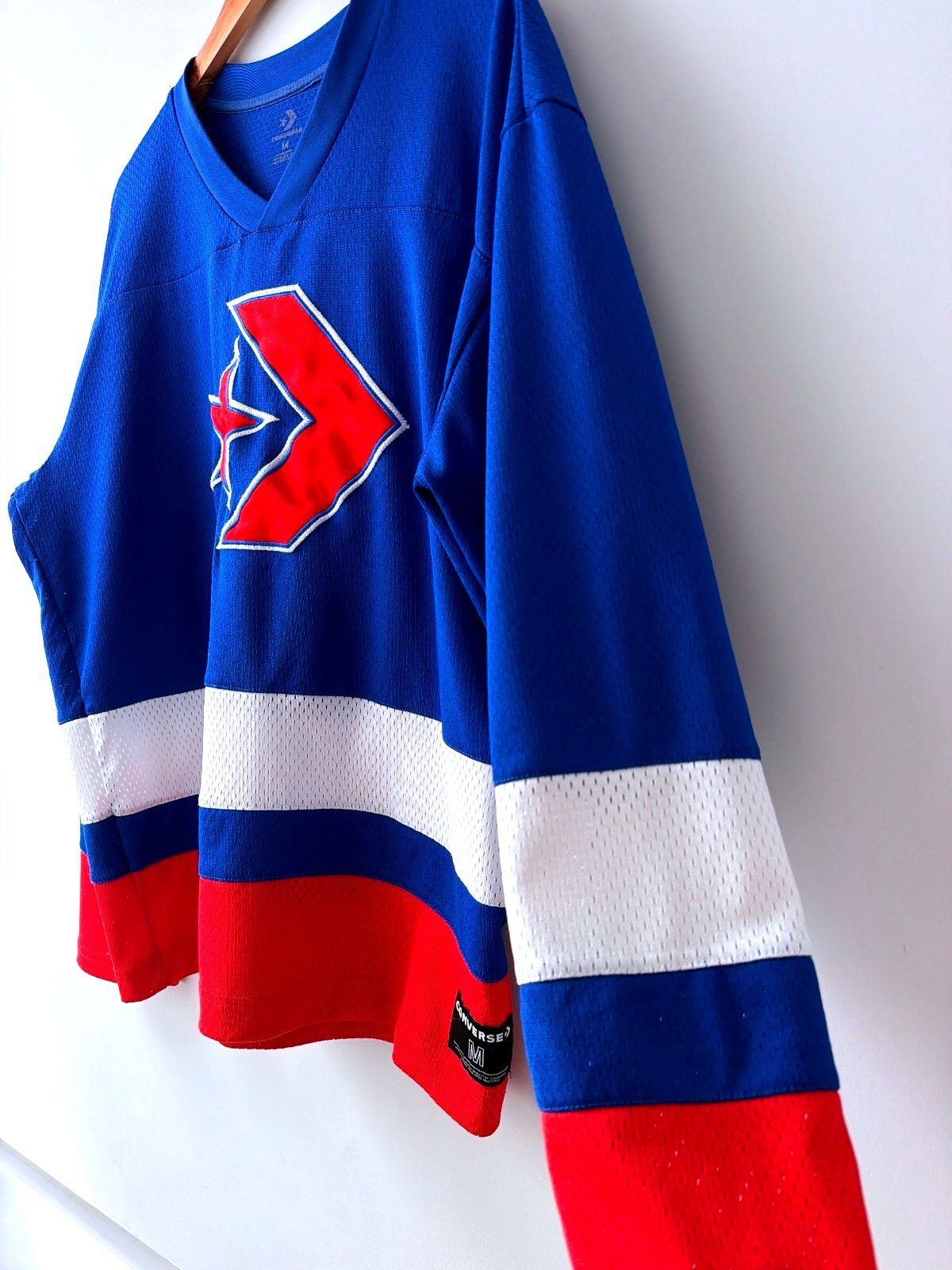 Mens Converse Oversized Fit Ice Hockey Jersey Top In Blue - Medium - 3567