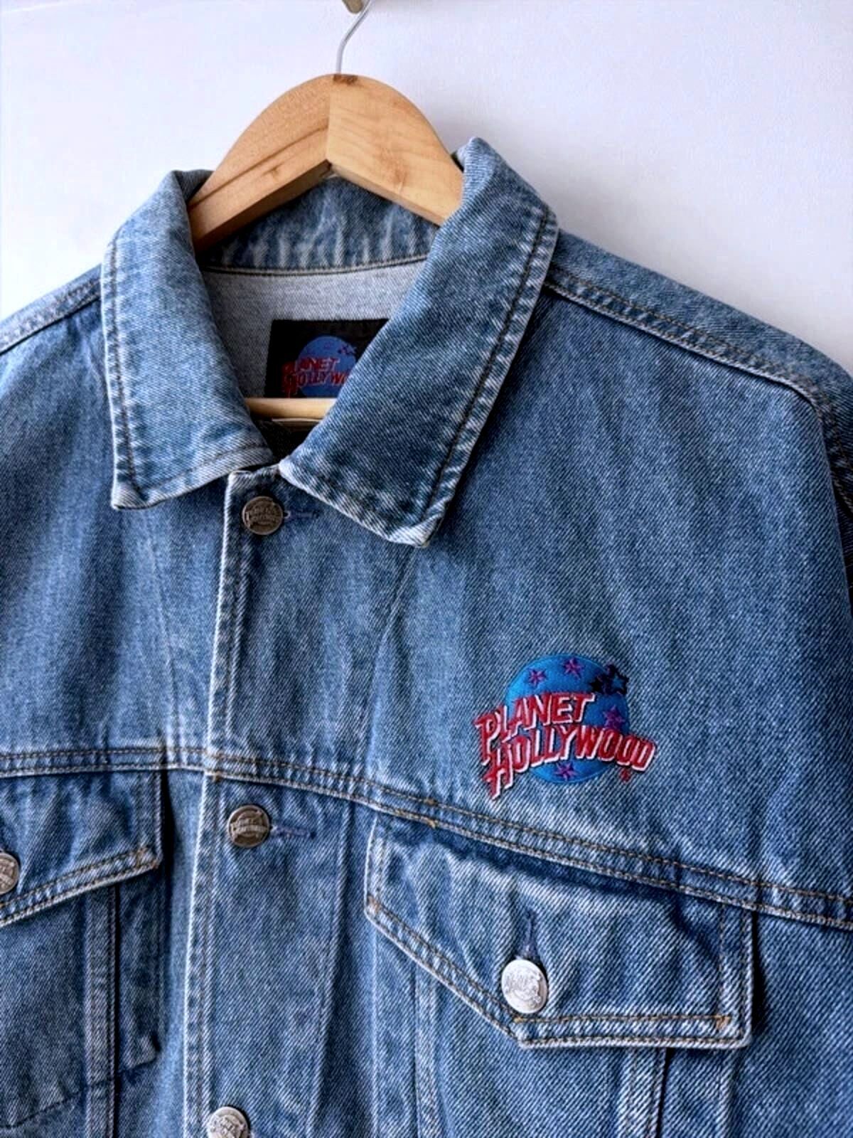 Men’s Planet Hollywood 90's Vintage Oversized Fit Denim Jacket In Navy - Large - 3384