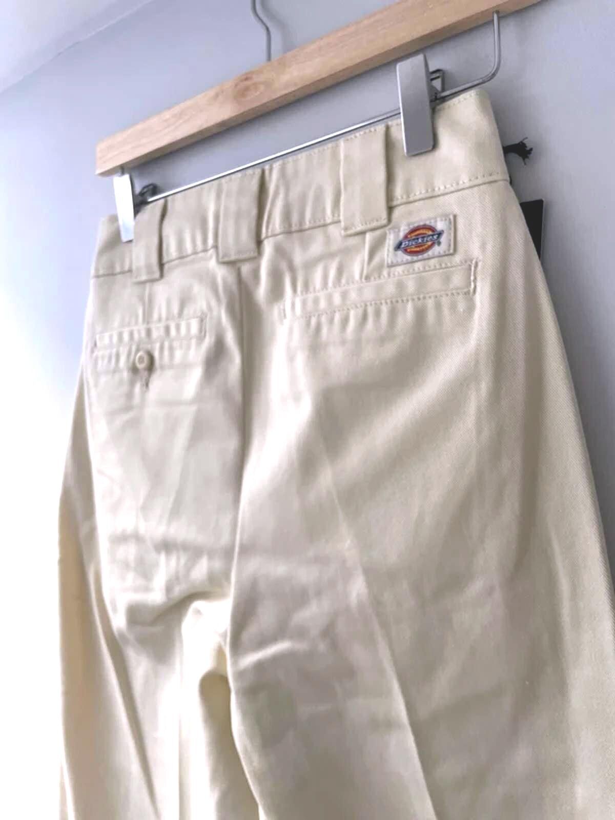 Women’s Dickies Wide Leg Chino Trousers In Cream - W24/L32 - 3006