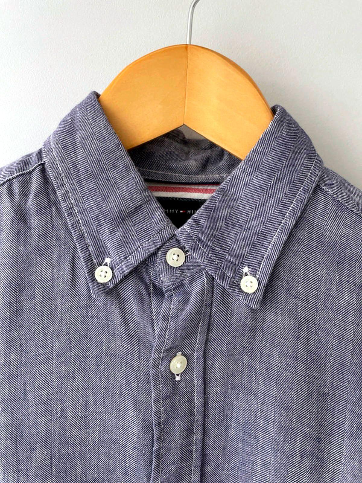 Men’s Tommy Hilfiger Premium Linen Shirt In Navy - XSmall - 1646