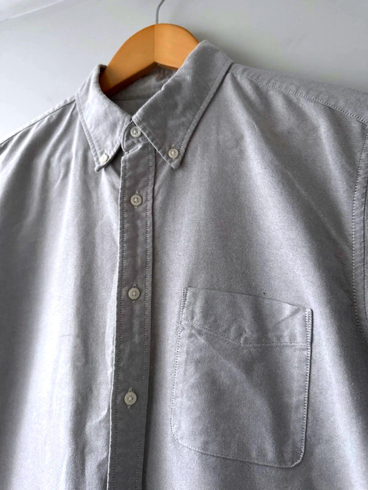 Men’s Uniqlo Slim Fit Long Sleeve Chambray Oxford Shirt in Grey - Medium - 0775