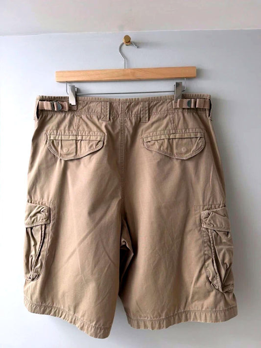 Men’s Baggy Fit Cargo Combat Shorts In Beige - W36 - 3404