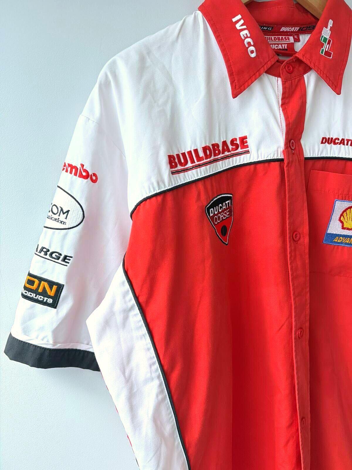 Mens Ducati Corse Red and White Racing Team Shirt - XLarge - 3523