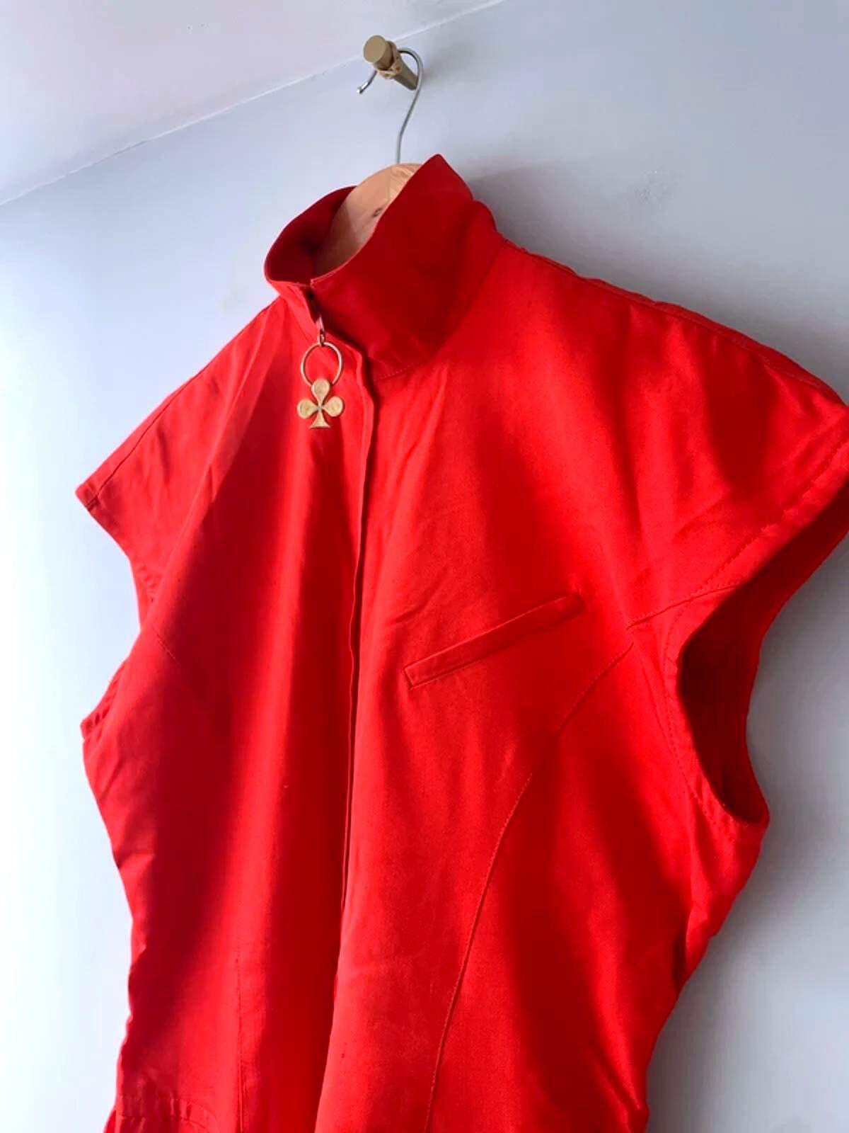 Women’s Emanuel Ungaro Designer Rare Find Cap Sleeve Dress In Red - UK8 - 3039
