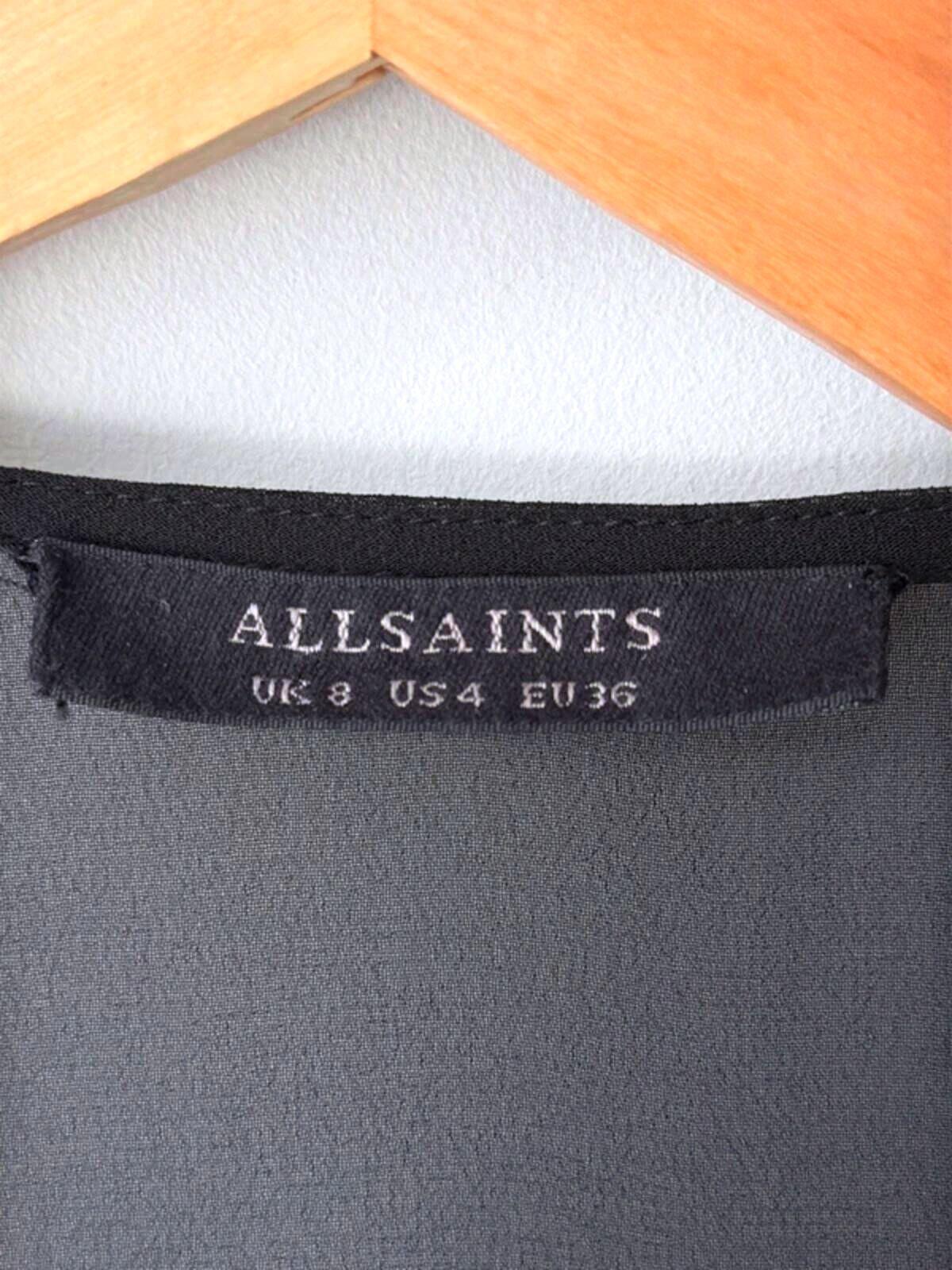Women’s Allsaints Anika Premium Wrap Dress In Black - Uk8 - 3555