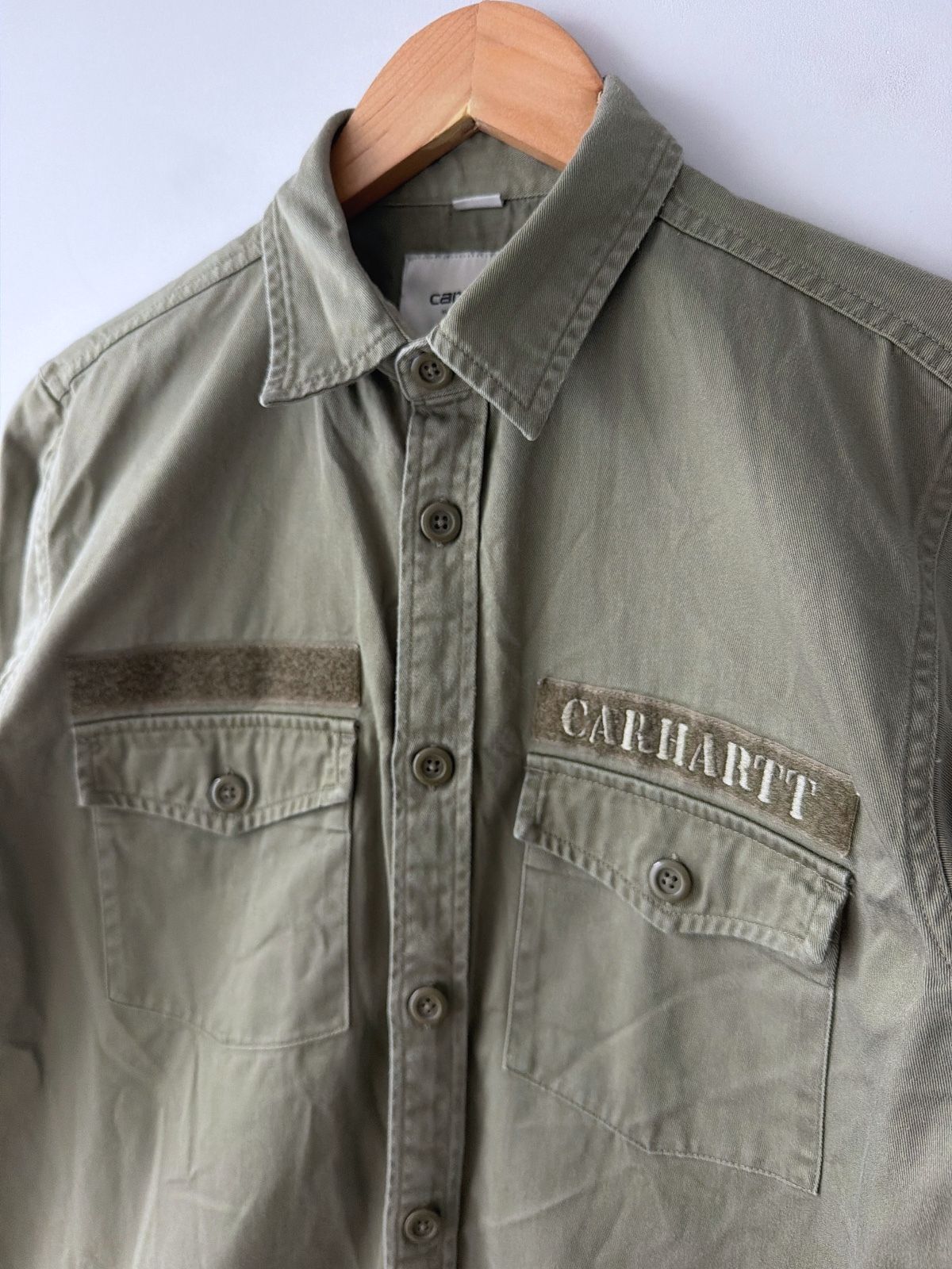 Men’s Carhartt Hector Military Style Long Sleeve Shirt In Khaki - Medium - 3798