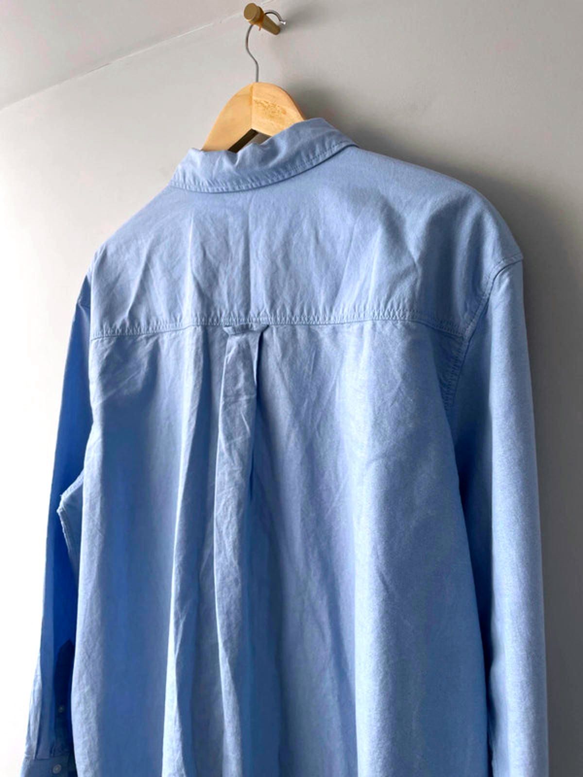 Men’s H&M Oversized Fit Long Sleeve Chambray Shirt In Blue - Medium - 2233