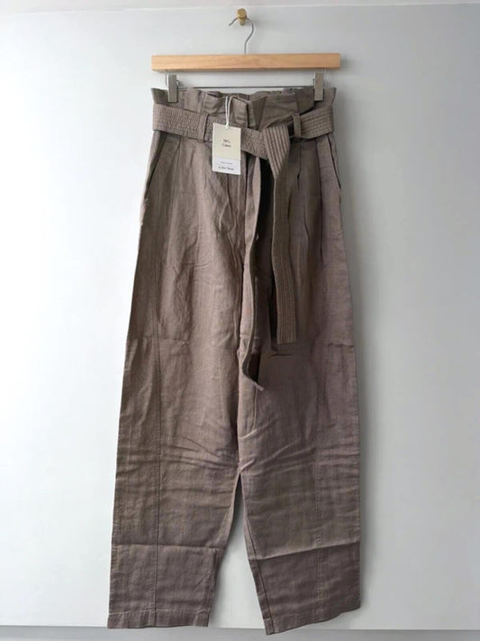 Women’s & Other Stories linen tie front paperbag style trousers - Uk4 - 3368