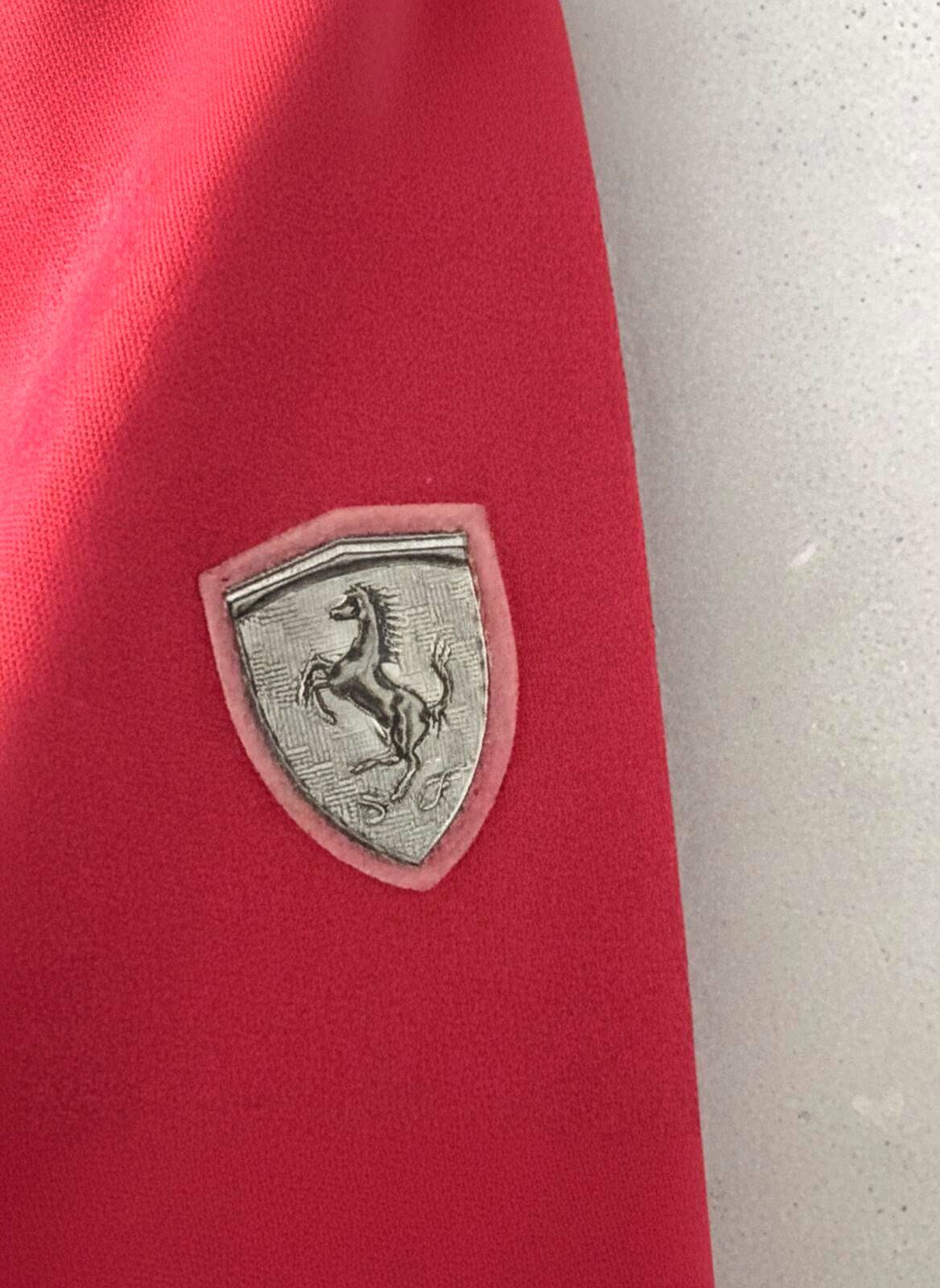 Mens Ferrari Zip-Up Jacket With Iconic Logo Patch In Red - Small - 3498