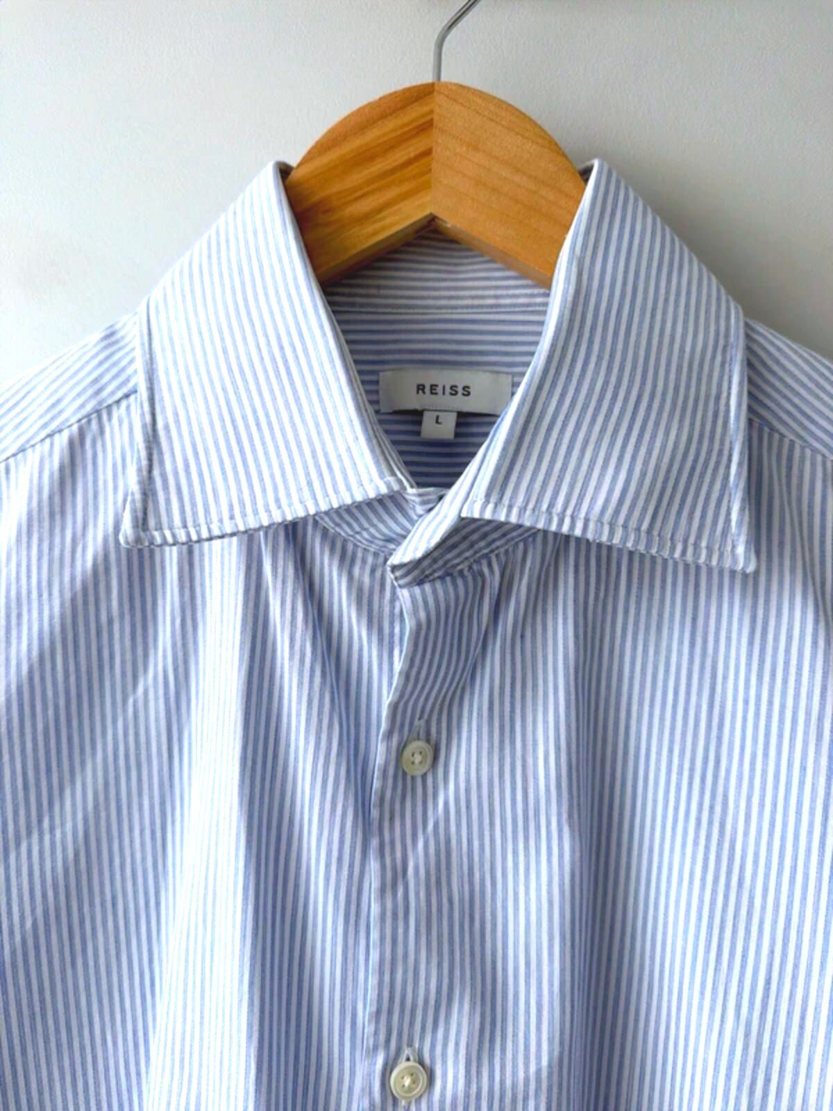 Men’s Reiss Long Sleeve Stripped Shirt In Blue - Large - 3398