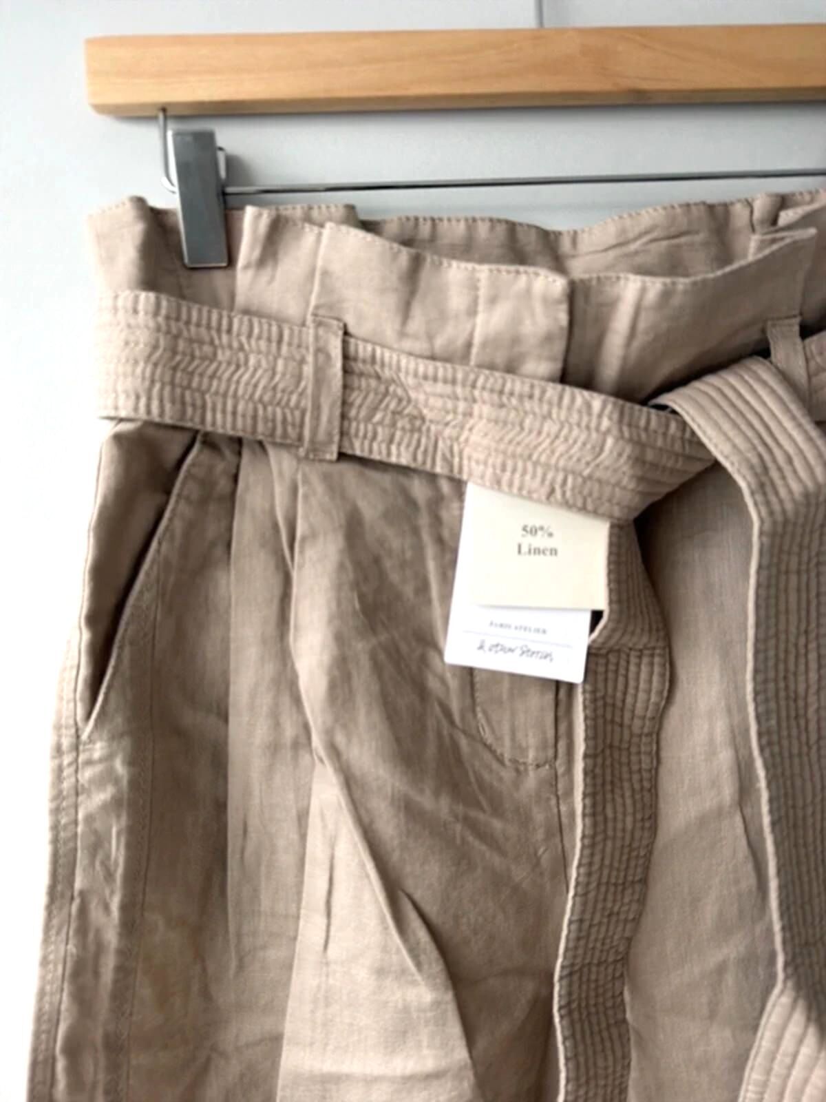 Women’s & Other Stories linen tie front paperbag style shorts - Uk6 - 3445