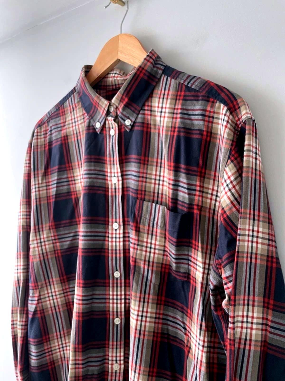 Women’s Gant Flannel Checked Relaxed Fit Brushed Cotton Shirt in Blue/Red - UK 10 - 2993