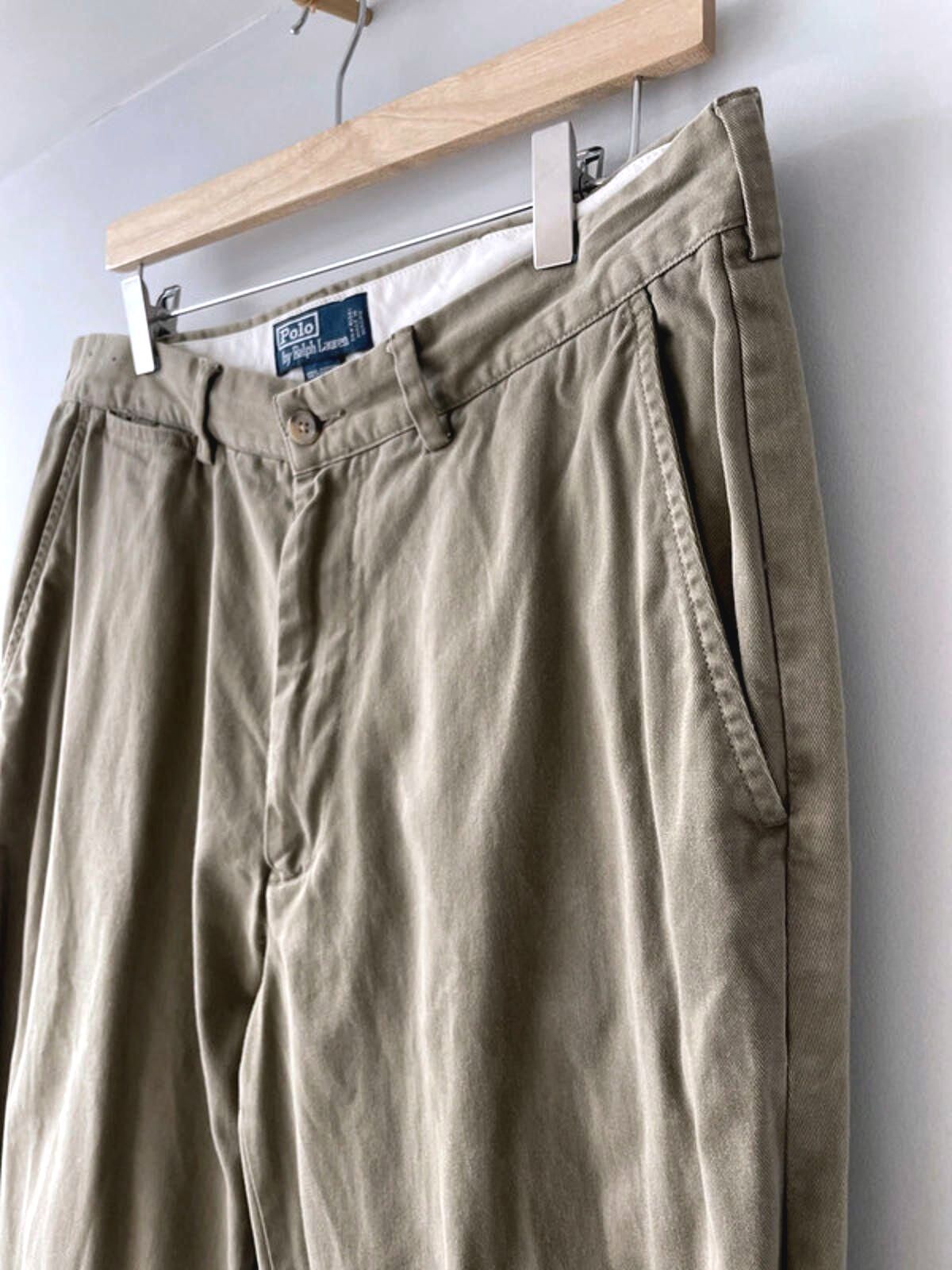 Men’s Ralph Lauren Premium Classic Chino Trousers In Khaki - W35/L30 - 1717