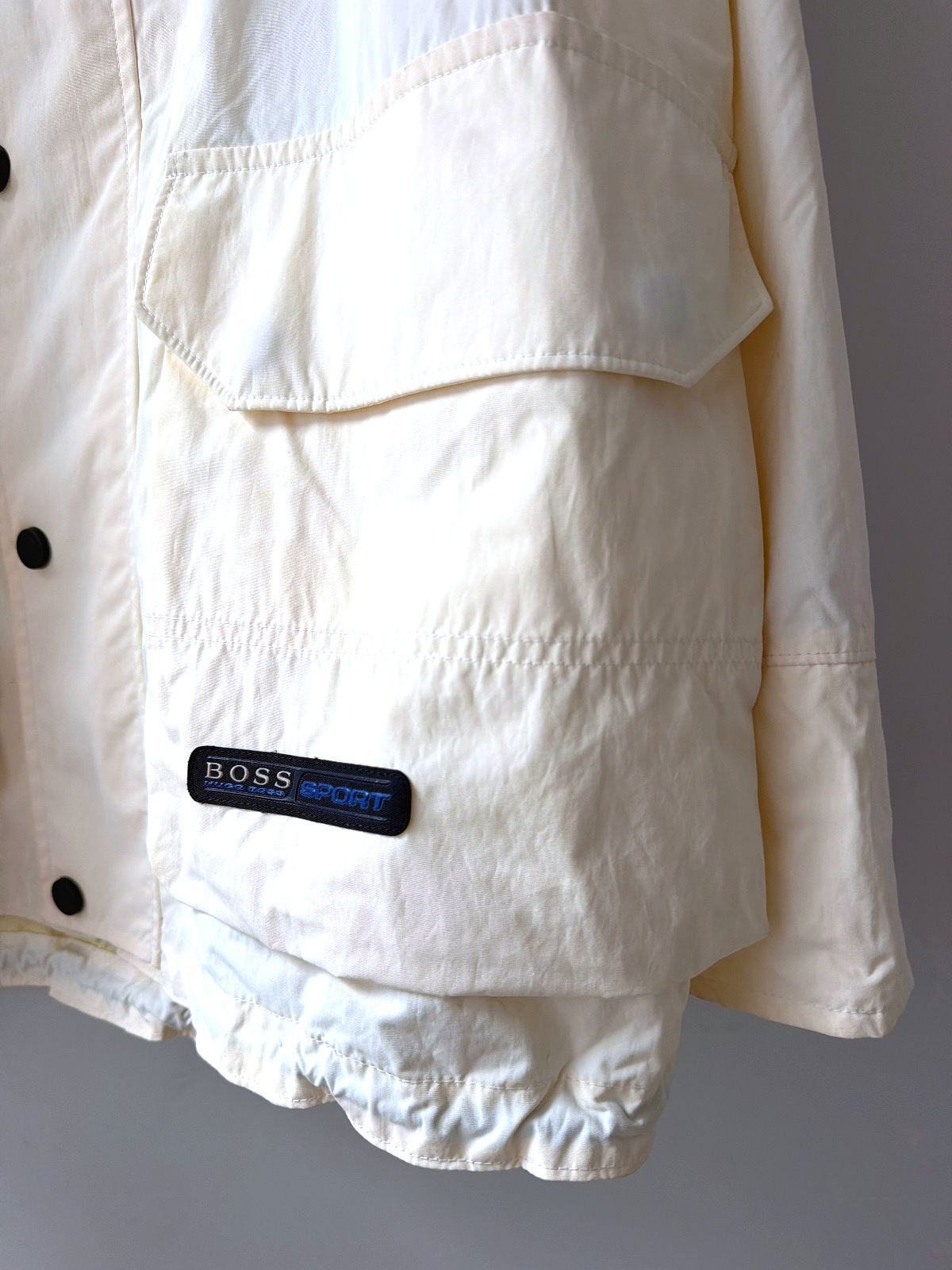 Men’s Hugo BOSS Sport Vintage Lightweight Jacket Coat In Cream - XLarge - 3667
