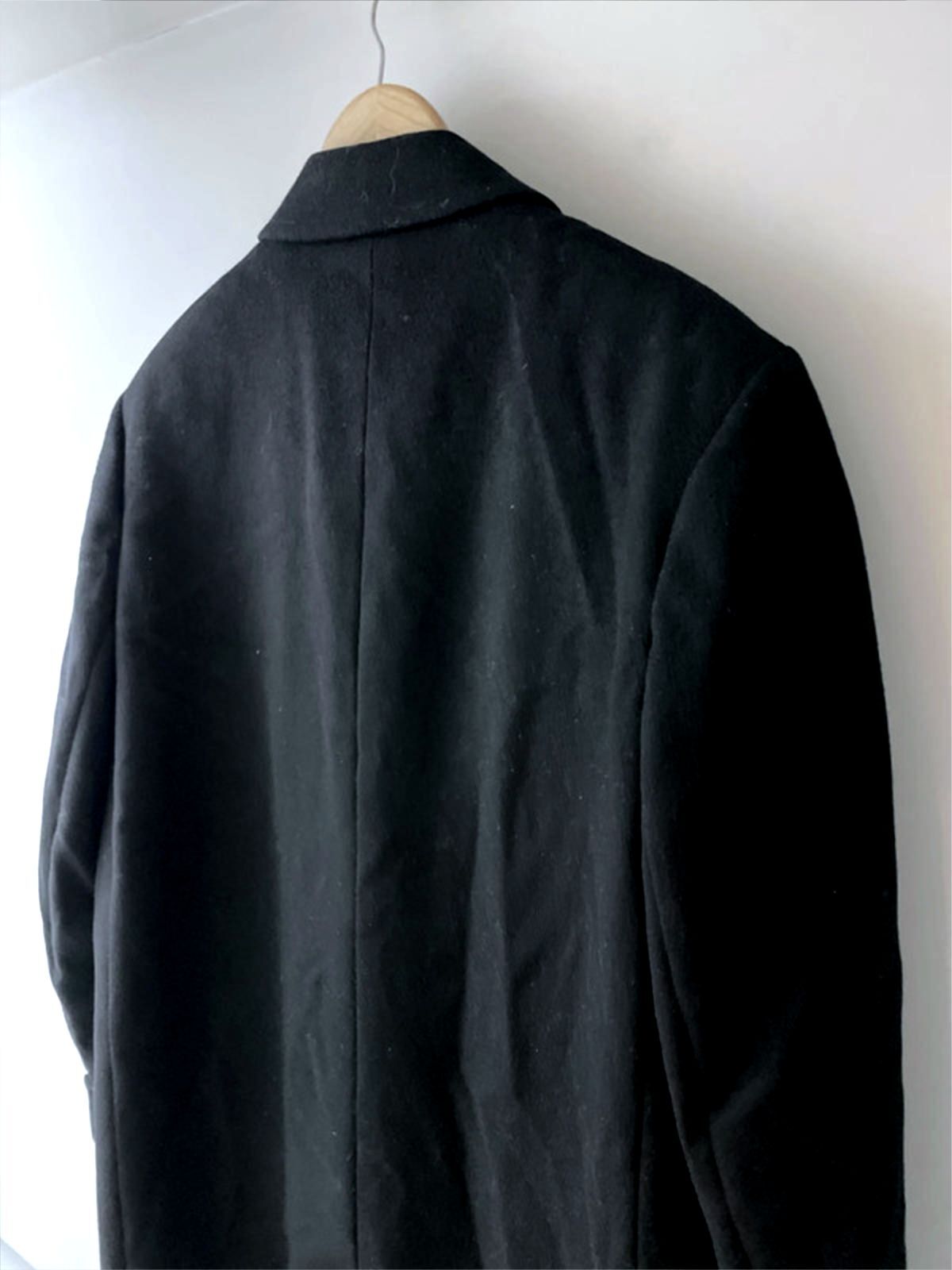 Men’s Aquascutim 100% Wool Single Breasted Trench Coat In Black - Large - 2578