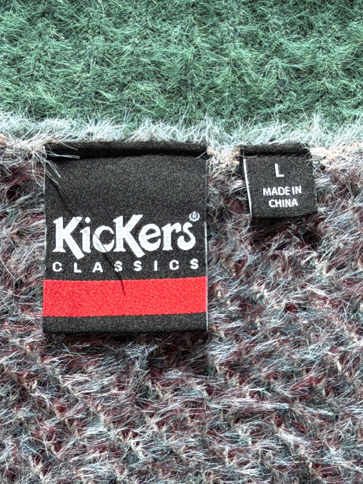 Men’s Kickers Oversized Fit Fluffy Texture Plaid Cardigan - Large - 3813