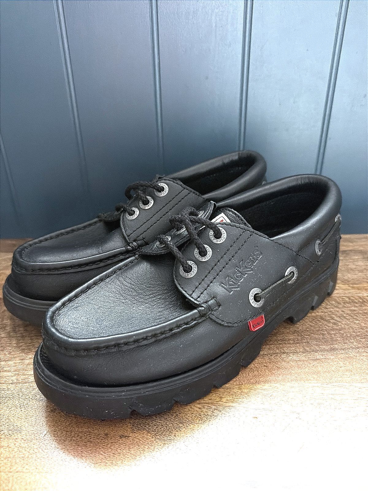 Women’s Kickers Chunky Sole Lace-up Shoes In Black - Uk7 - 3615