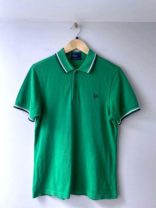 Men’s Fred Perry Short Sleeve Classic Polo Top In Green - Small - 1905