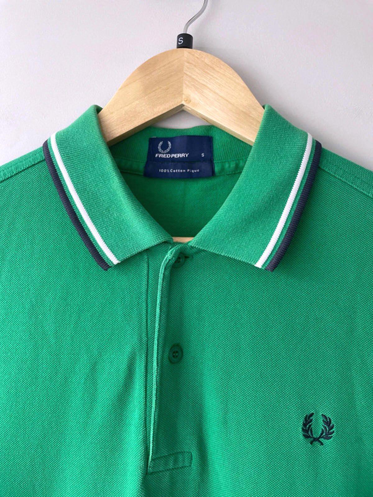 Men’s Fred Perry Short Sleeve Classic Polo Top In Green - Small - 1905