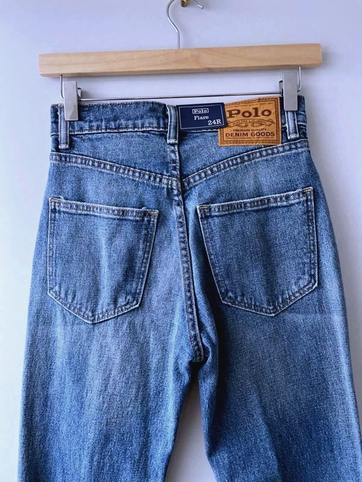 Women’s Ralph Lauren Regular Fit Flared Jeans In Navy Blue - W24/L34 - 3075