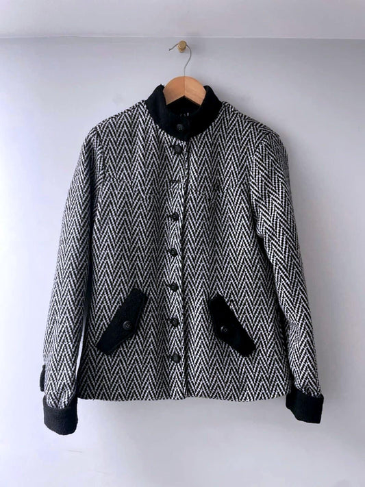 Women’s Fred Perry X Amy Winehouse Wool Herringbone Jacket in Black - UK10 - 2990