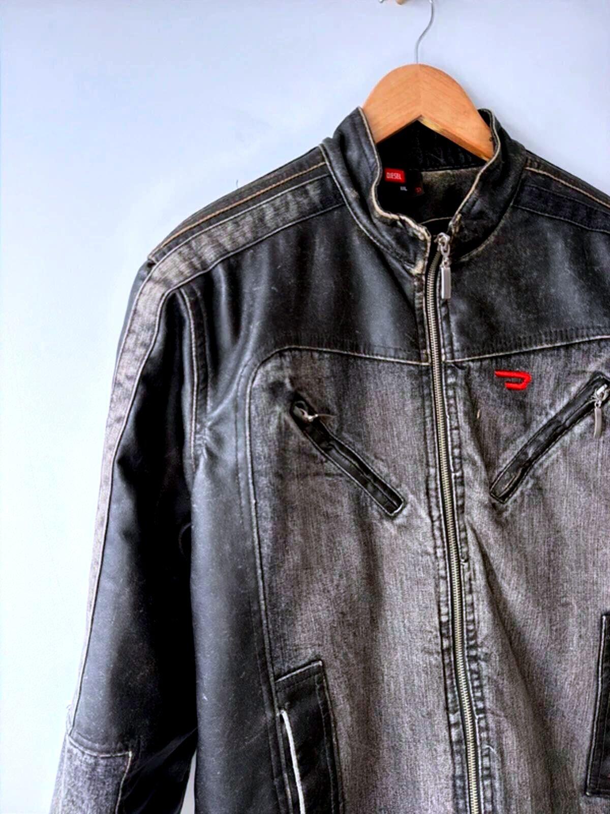 Men’s Diesel Biker Jacket In Washed Black Colour - XXLarge - 3551