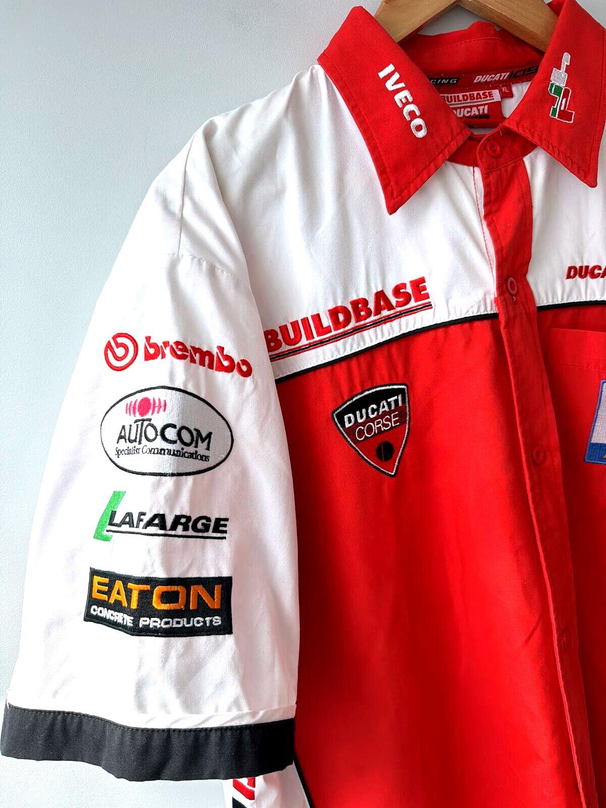 Mens Ducati Corse Red and White Racing Team Shirt - XLarge - 3523