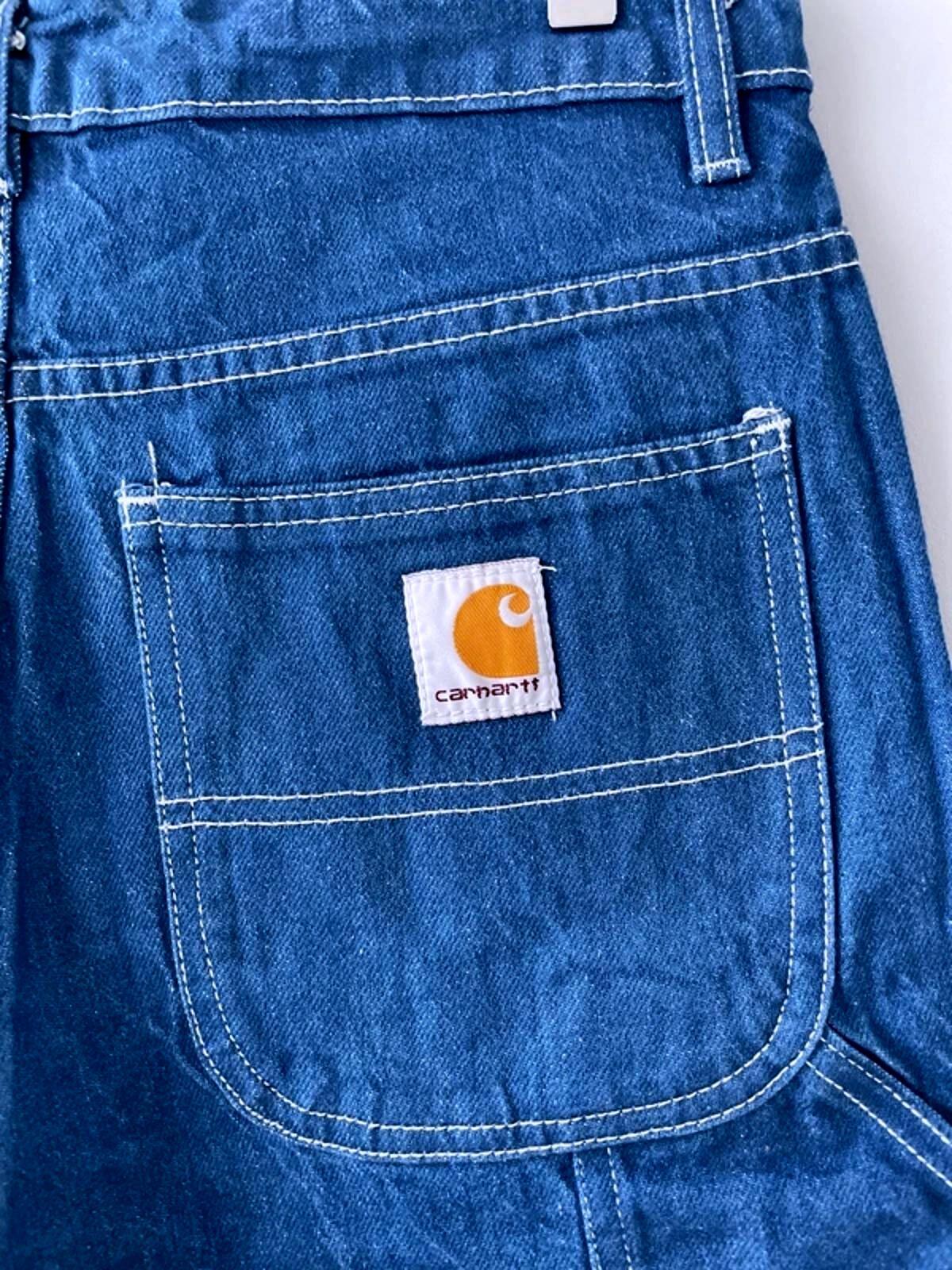 Men’s Carhartt Baggy Fit Cargo Denim Shorts In Navy Blue - W32/L11 - 3146