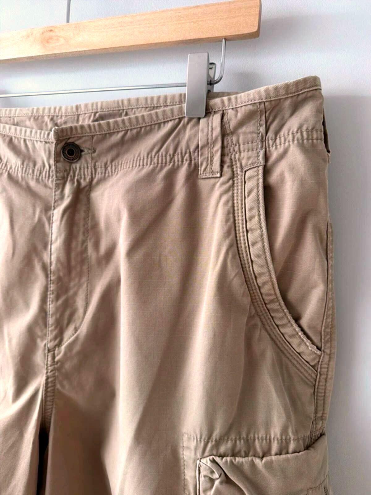 Men’s Baggy Fit Cargo Combat Shorts In Beige - W36 - 3404