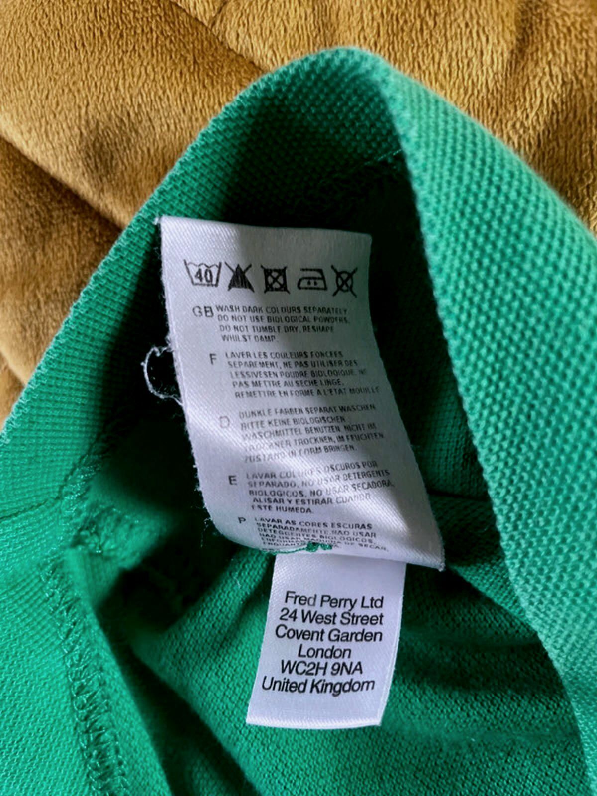 Men’s Fred Perry Short Sleeve Classic Polo Top In Green - Small - 1905