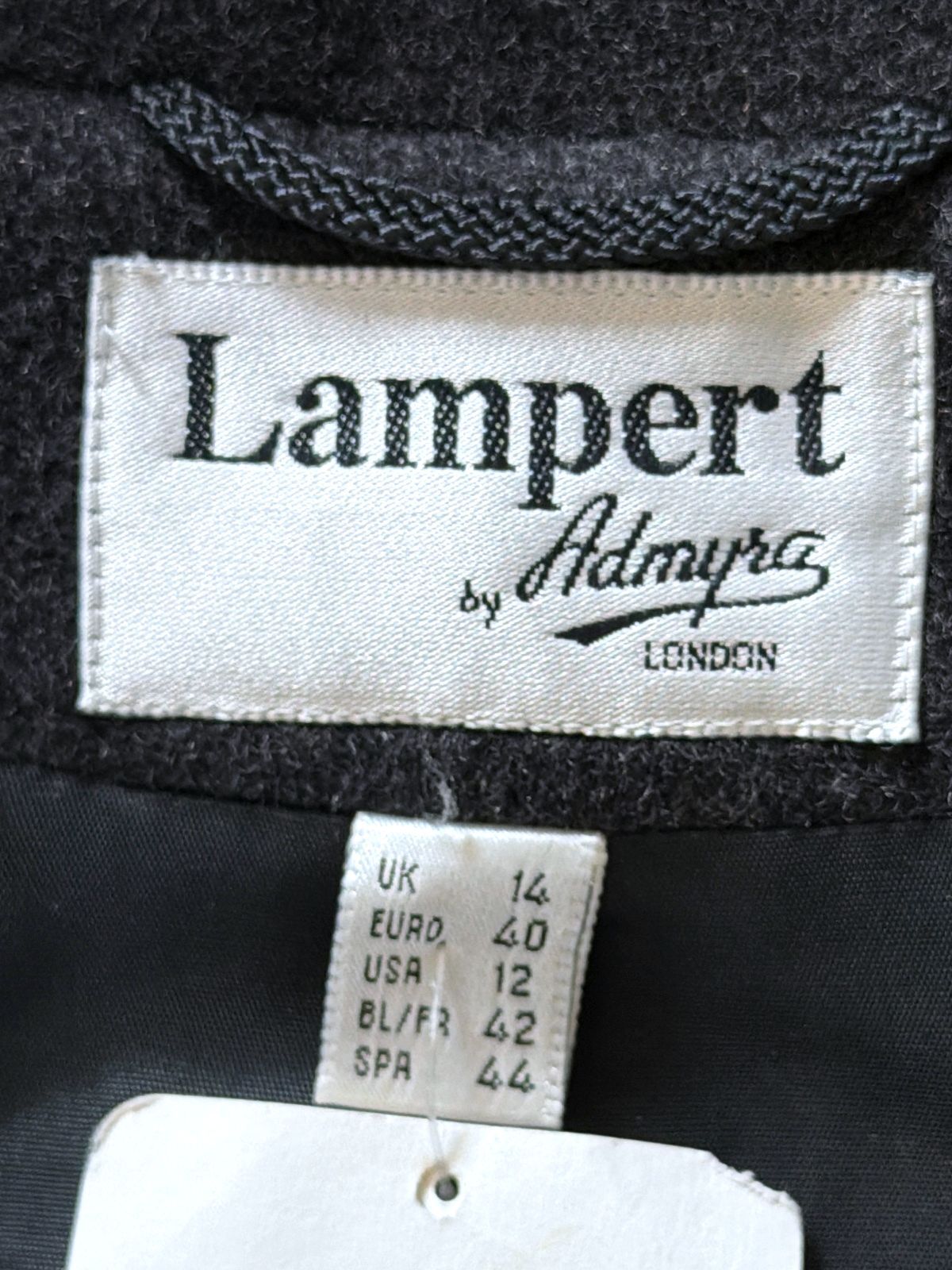 Women’s Lampert London Premium Wool Overcoat Pea Coat In Dark Grey - Uk14 - 3731