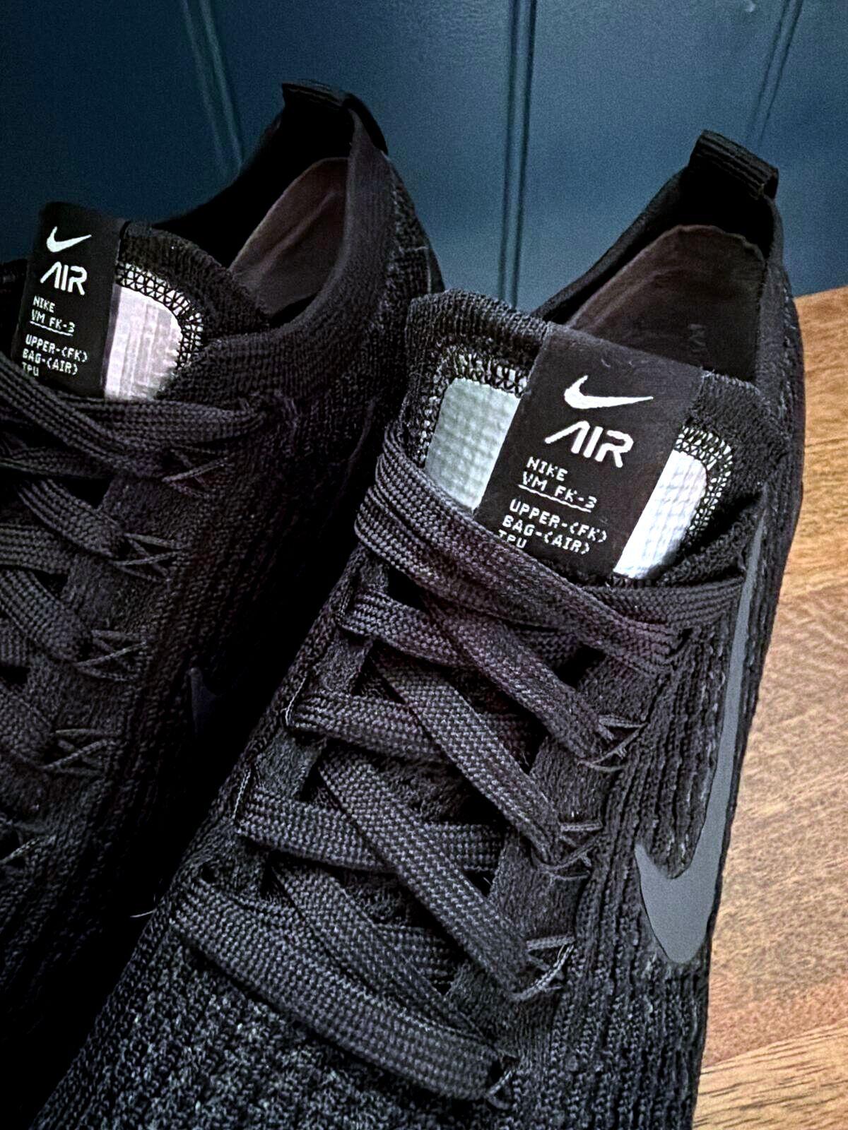 Women's Nike Air VaporMax Flyknit 3 Core Trainers In Black - UK6.5 - 3537