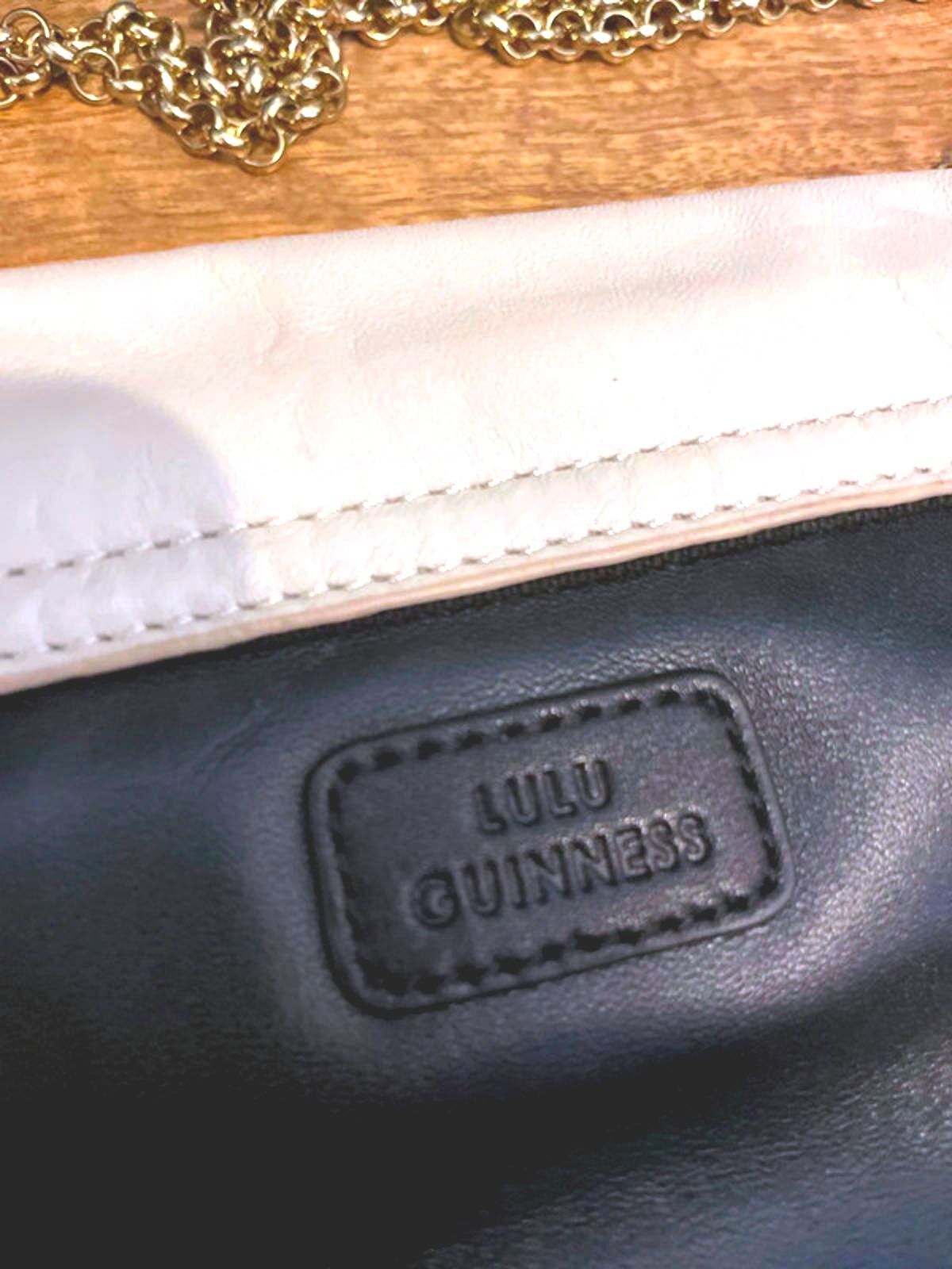 Women’s Lulu Guinness Eva Leather Shoulder Clutch Crossbody Bag In Black - 2849