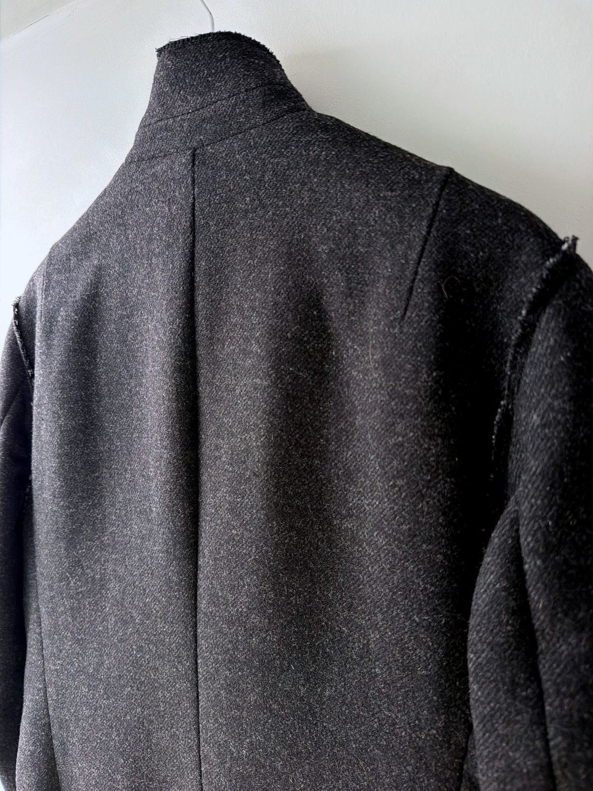 Men's Allsaints Tolcis Raw Edge Design Wool Blazer In Dark Grey - Medium - 3705
