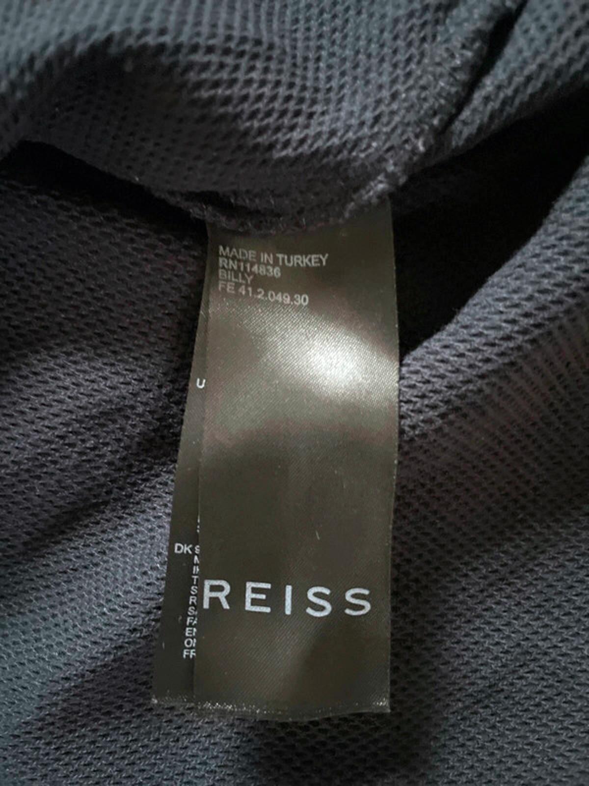 Men’s Reiss Short Sleeve Slim Fit Knitted Polo Top In Navy - XLarge - 2746