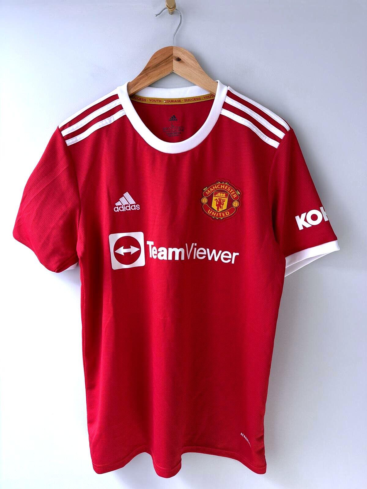 Mens Manchester United Ronaldo 7 2021/22 Home Football Shirt Top - Large - 3525