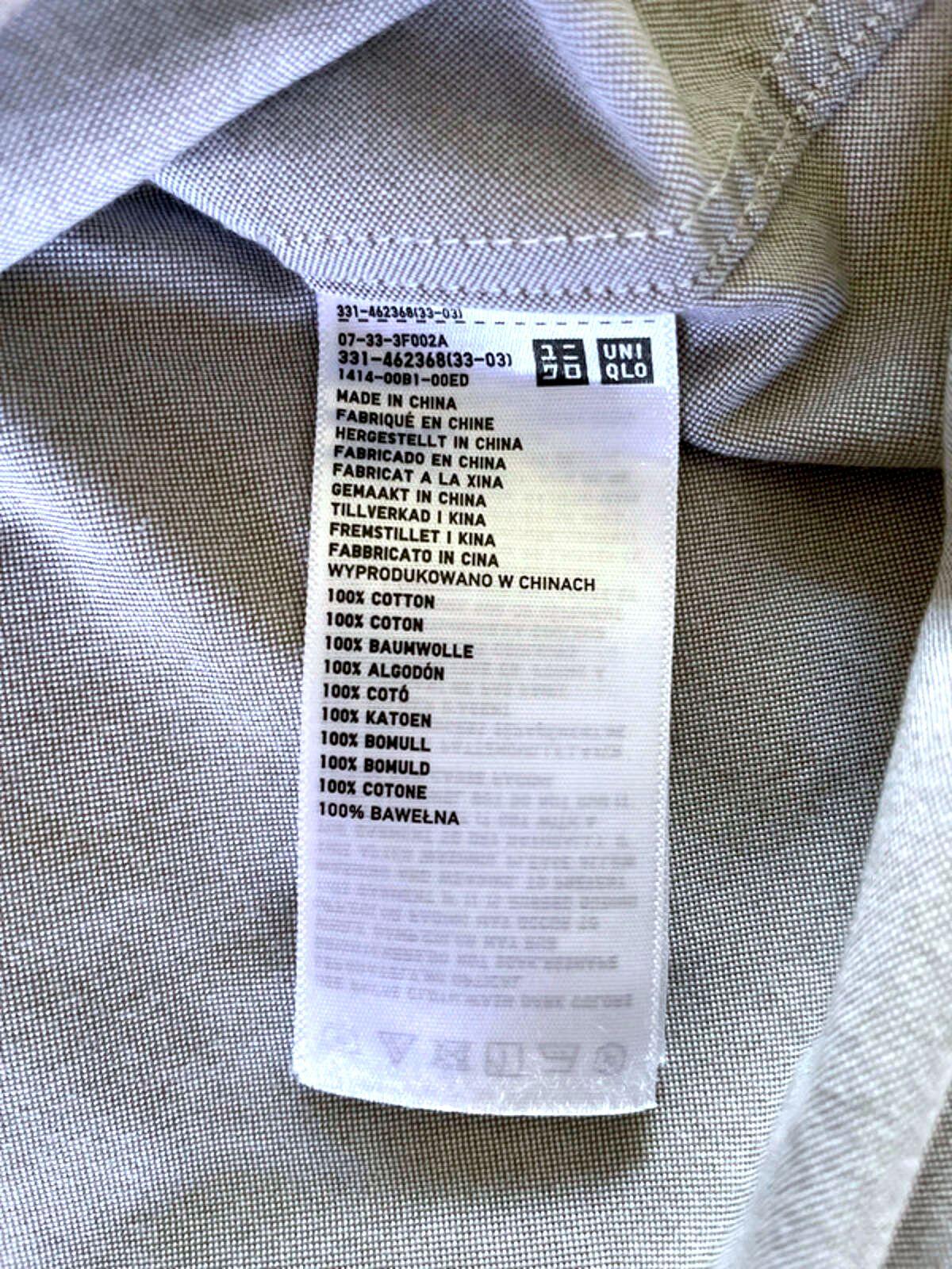 Men’s Uniqlo Slim Fit Long Sleeve Oxford Chambray Shirt In Grey - Medium - 1549