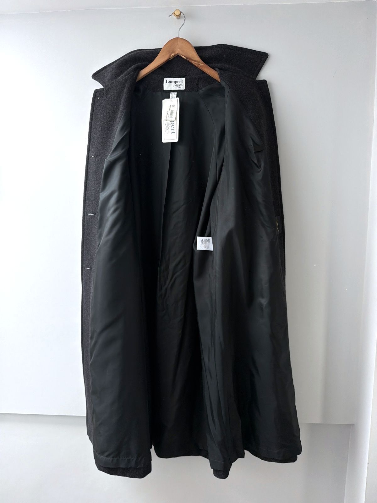 Women’s Lampert London Premium Wool Overcoat Pea Coat In Dark Grey - Uk14 - 3731