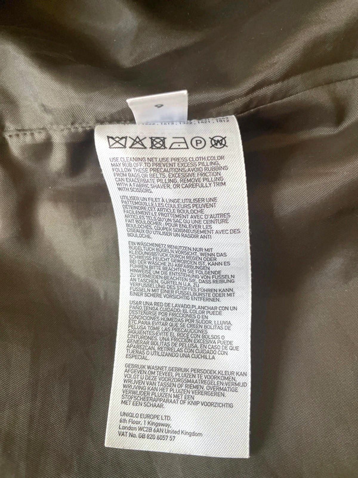 Women’s Uniqlo Double Breasted Wool Jacket Peacoat In Khaki - Small - 2566