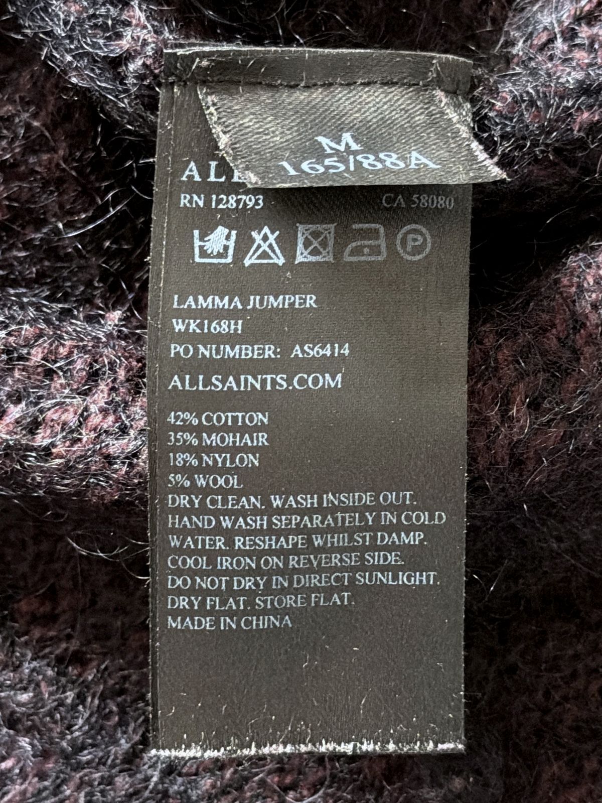 Women’s AllSaints Lamma Premium Mohair Cable Knit Jumper In Navy - Medium - 3720