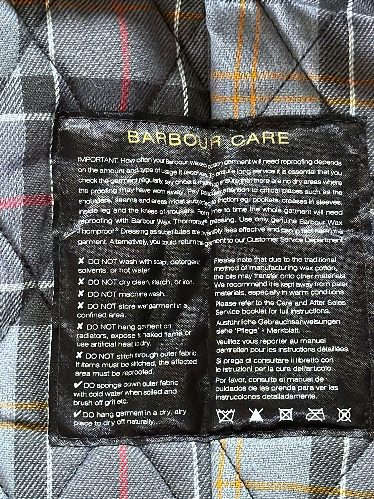 Women’s Barbour International Waxed Cotton Jacket In Black - Uk10 - 3661