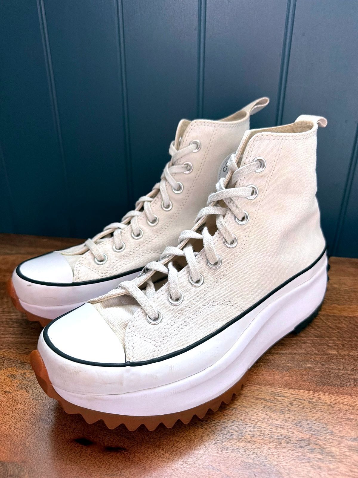 Women’s Converse Run Star Hike Platform High Trainers In Off White - Uk8 - 3625